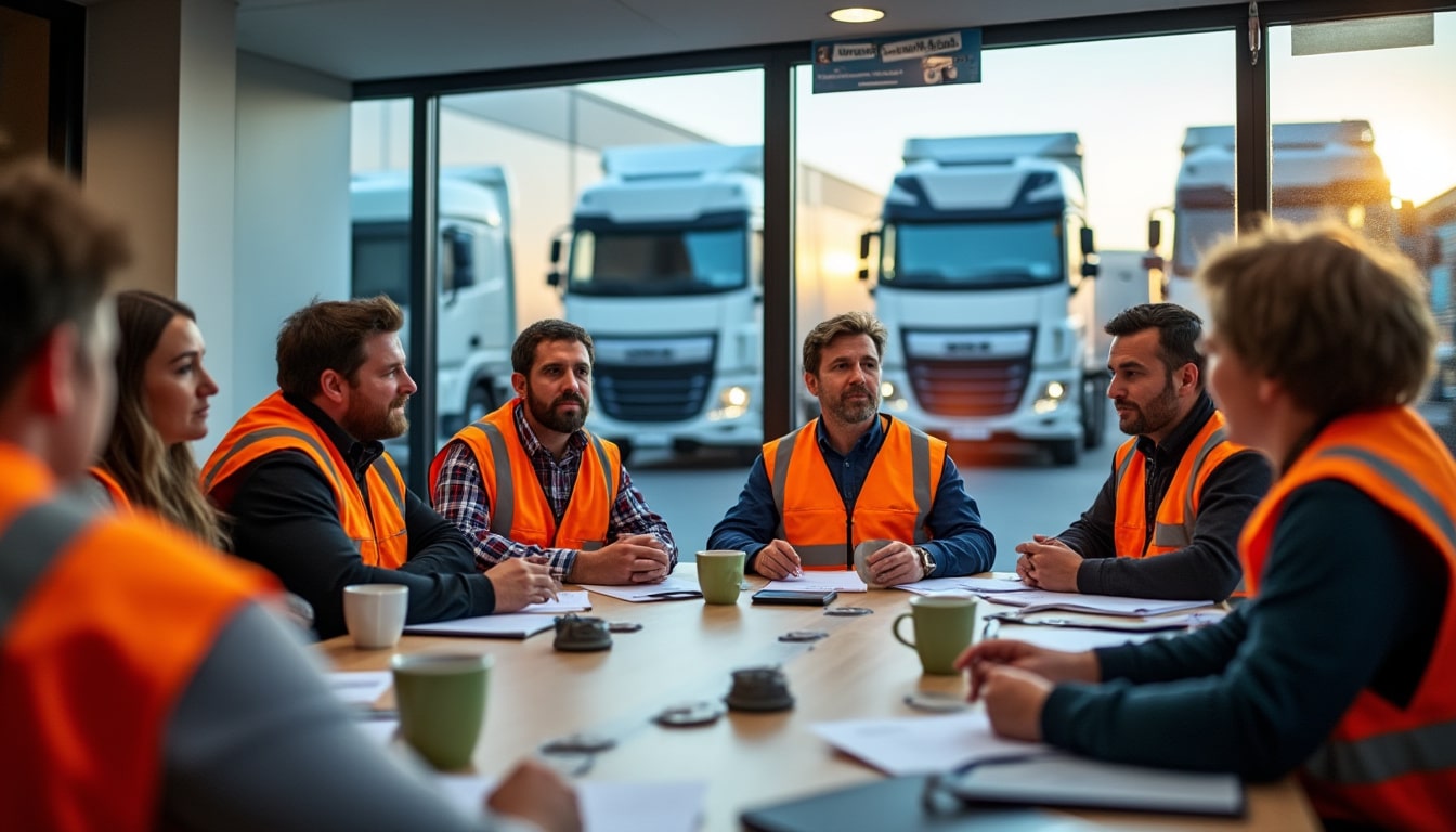 Illustration: Comment le syndicat national organise la défense du transport routier